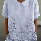 Lily | Blumenstickerei-Shirt