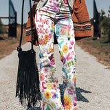 Fidelia | Retro Peace Flare Pants
