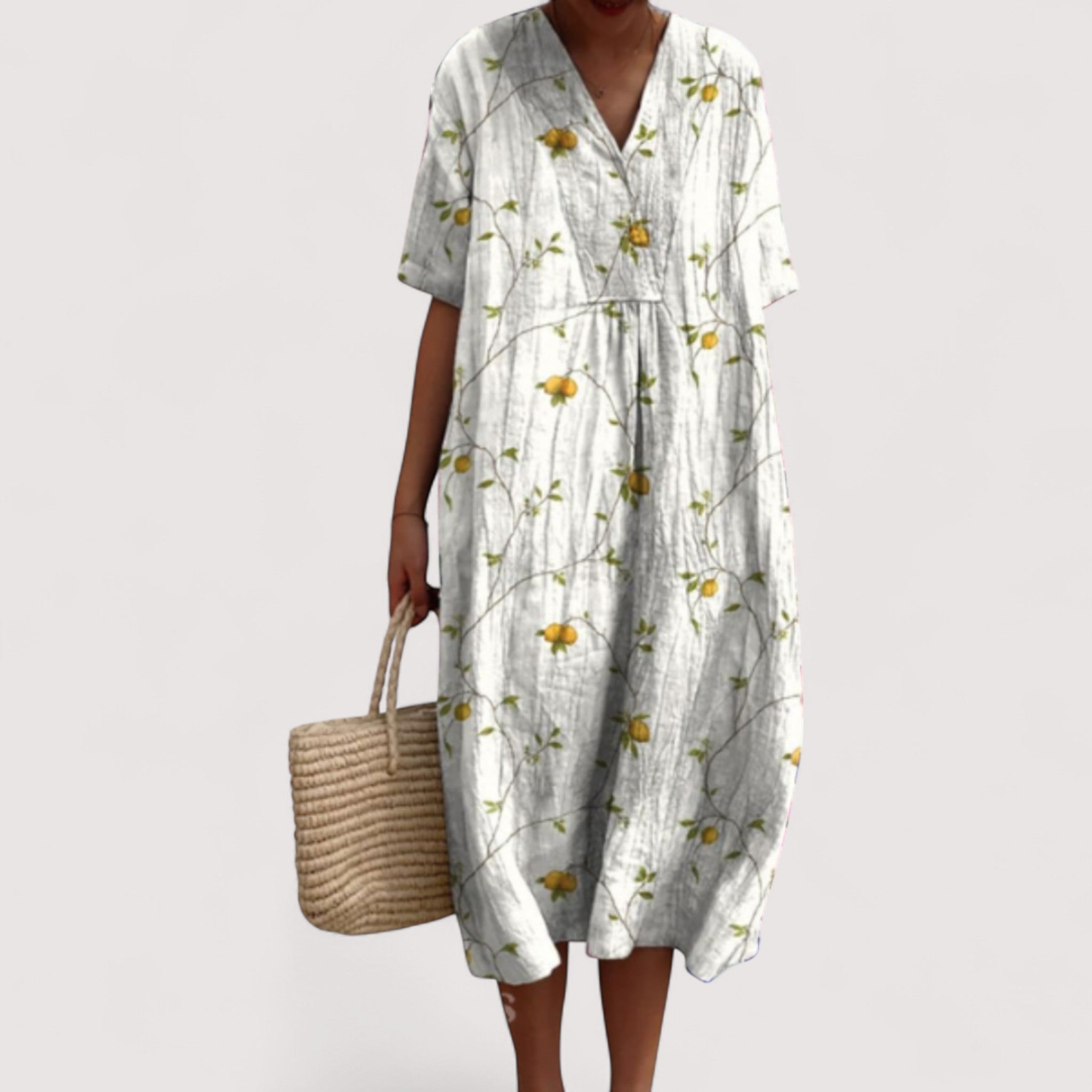 Delia™ | Elegantes Blumen-Midi-Kleid