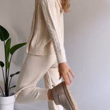 Ania - Lässiges Twist-Jacquard-Zweiteiler-Set