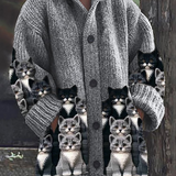 Jasmin - Gemütlicher Strick-Cardigan mit Katzenmotiv