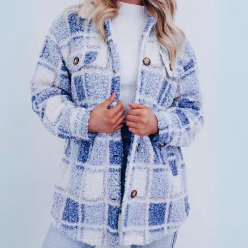 ELINARA - Karierte Fleecejacke