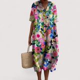Delia™ | Elegantes Blumen-Midi-Kleid