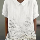 Lily | Blumenstickerei-Shirt
