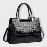Olivia - Glänzende Krokodil-Muster Handtasche