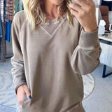VIOLA - Gerippter Pullover mit Taschen
