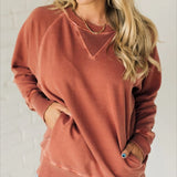 VIOLA - Gerippter Pullover mit Taschen