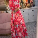 Carine | Kleid mit V-Ausschnitt und Blumenmuster