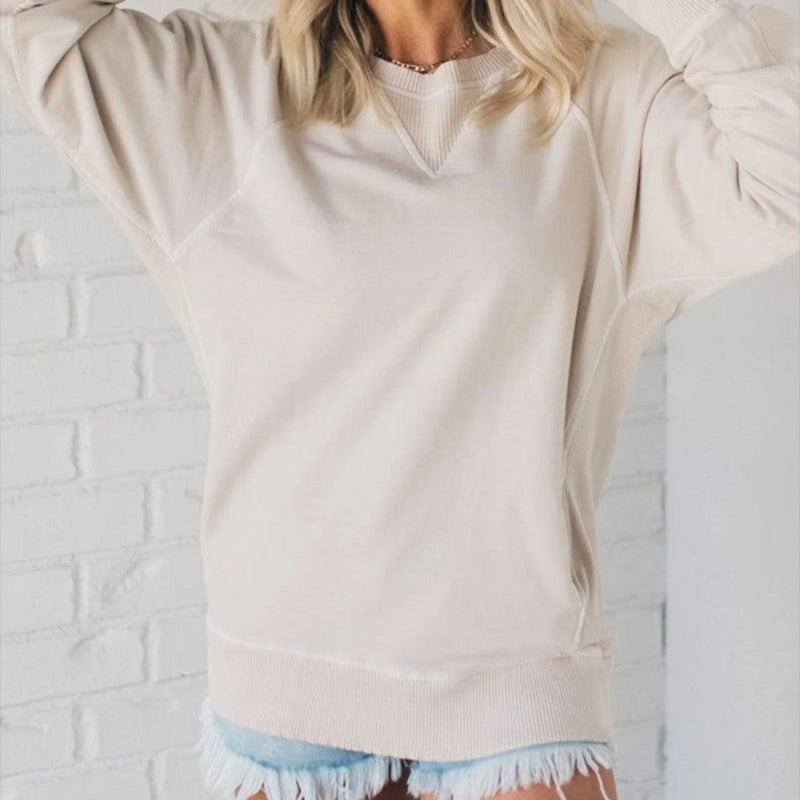 VIOLA - Gerippter Pullover mit Taschen