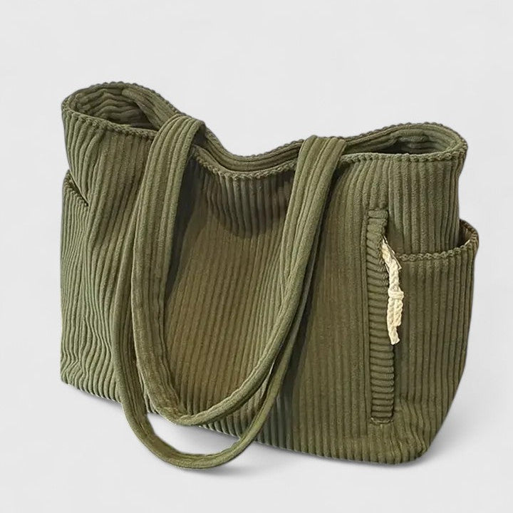 Liorane | Luxuriöse gerippte Tote Bag mit Kordel-Detail