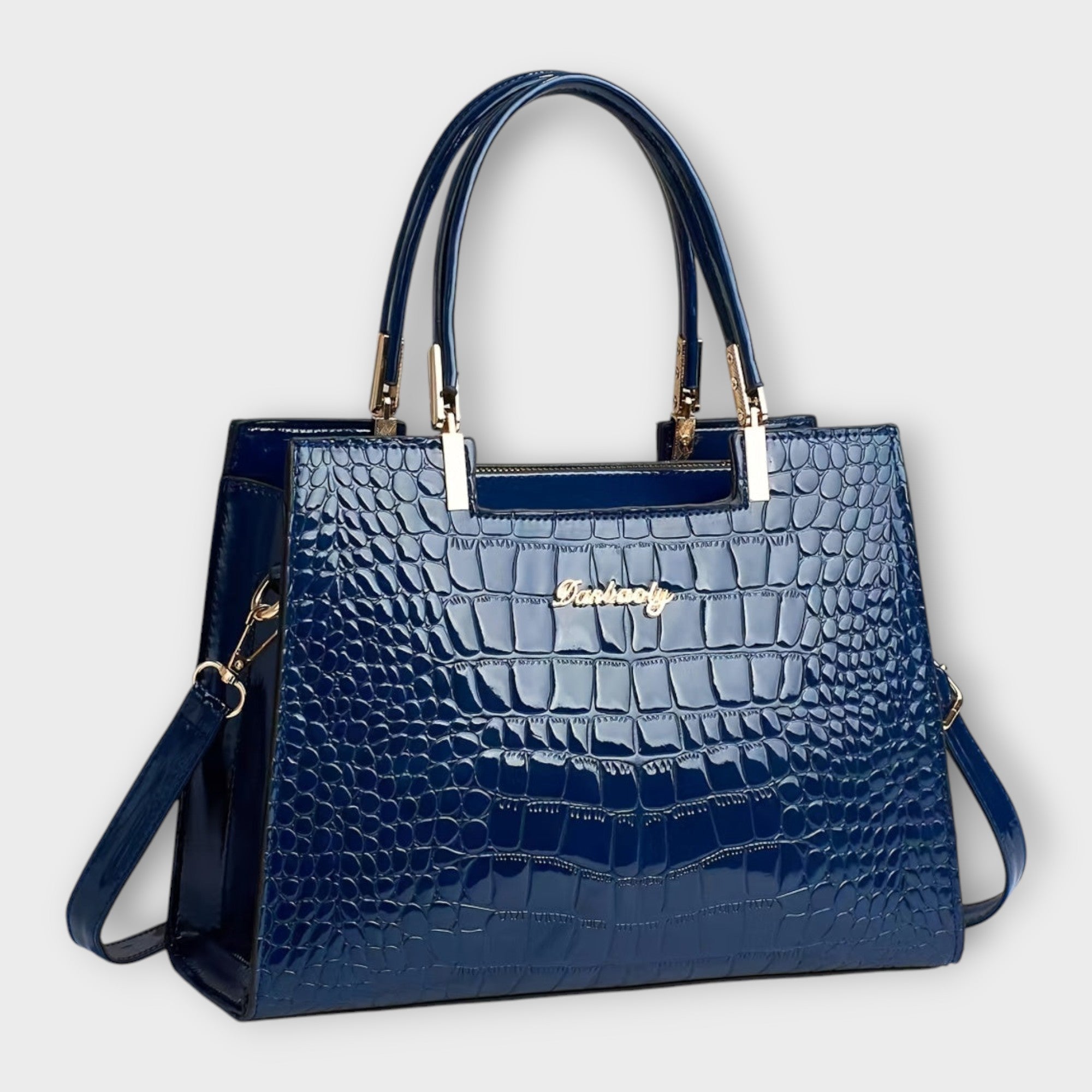 Olivia - Glänzende Krokodil-Muster Handtasche
