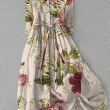 Baylee - Vintage-Blumenkleid mit Taillenbändern