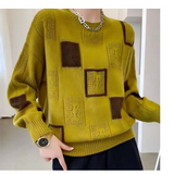Emma - Geometrischer Gemütlicher Blockpullover