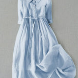 Lux - Elegantes Kurzarmkleid mit Taillenschnürung