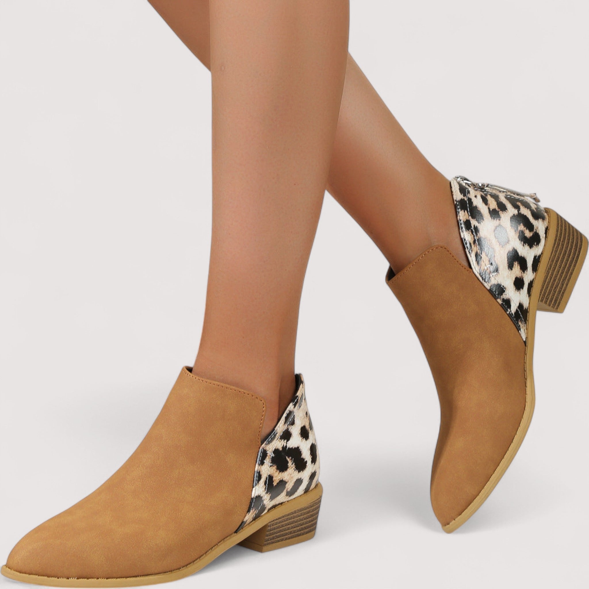Fabienne™ | Leo-Chic Ankle Boots