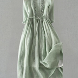 Arya - Damenkleid im Retro-Stil mit Rundhalsausschnitt und Taillenschnürung
