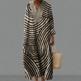 Irene | Kleid Fluss Labyrinth Monochrom
