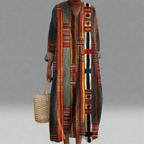 Marianne | Maxi Boho Kleid mit geometrischen Streifen