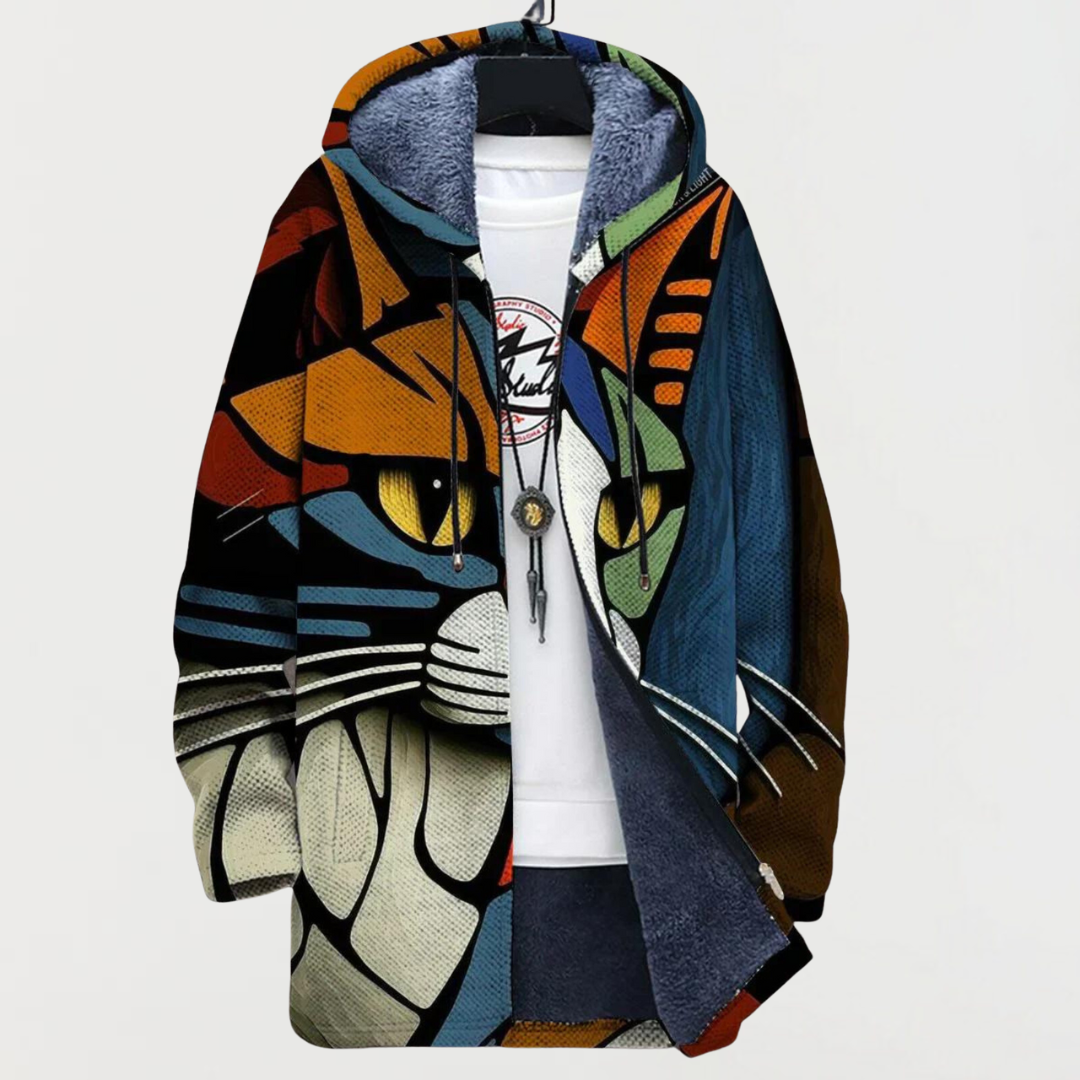 Lunaria | Abstraktes Katzenkopf Hoodie