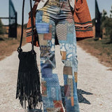 Fioralba | Patchwork Denim Flare Pants