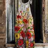 Vintage Blumenoverall - Müheloser Stil für Frauen, Elegant und Bequem