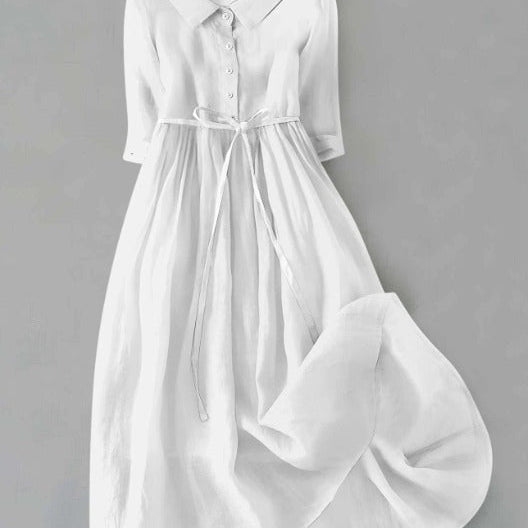 Lux - Elegantes Kurzarmkleid mit Taillenschnürung