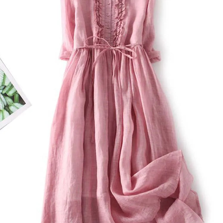 Arya - Damenkleid im Retro-Stil mit Rundhalsausschnitt und Taillenschnürung