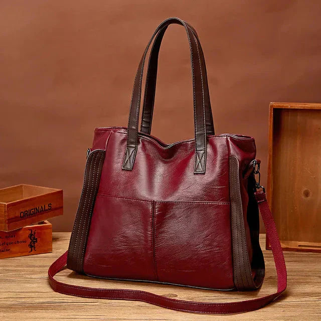 Noora™ | Klassische vegane Lederhandtasche