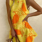 Orvienne Leinen-Minikleid
