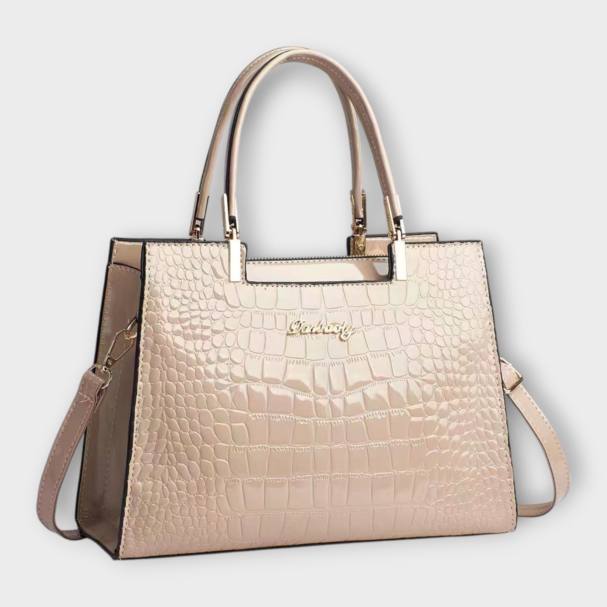 Olivia - Glänzende Krokodil-Muster Handtasche