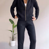 Ania - Lässiges Twist-Jacquard-Zweiteiler-Set