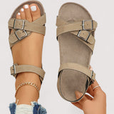 "Inka™ | Kork-Kreuzriemen-Sandalen" can be rewritten as "Inka™ | Kork-Sandalen mit Kreuzriemen".
