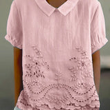 Lily | Blumenstickerei-Shirt
